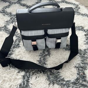 Want Les Essentiels Leather Canvas Durham Utility Messenger Bag